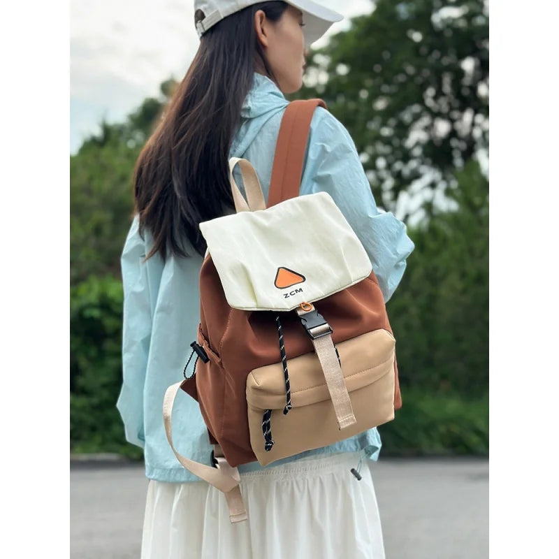 Women's Color-Block Backpack – Lightweight Waterproof Travel Bag