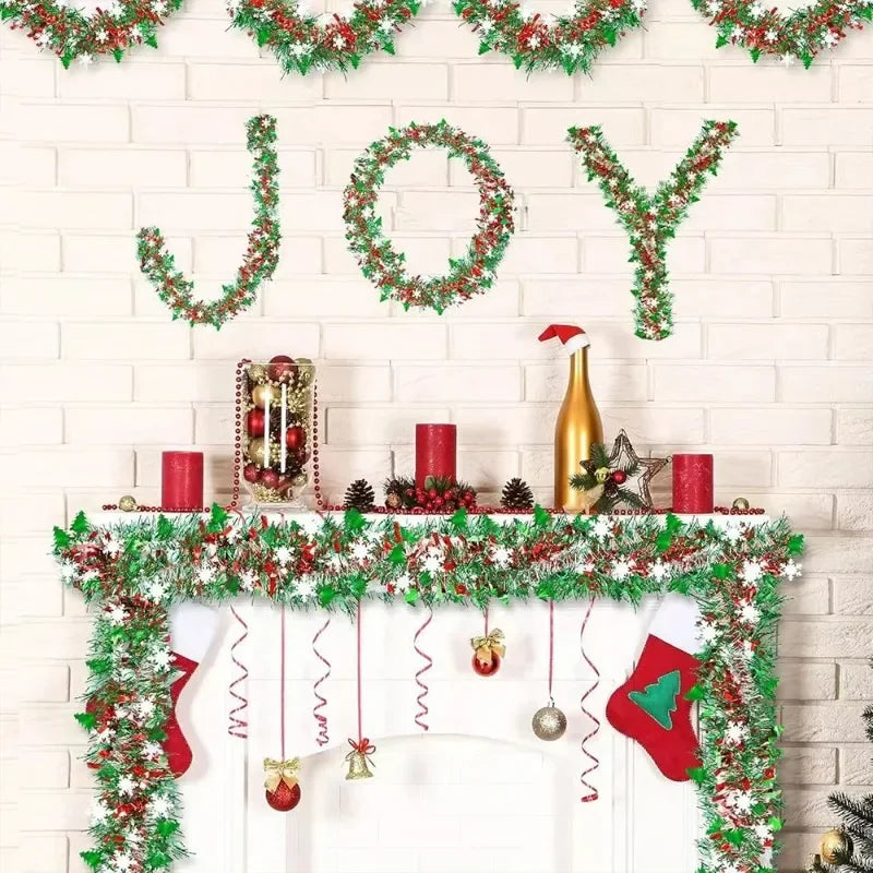 5M Christmas Metal Wire Garland with Snowflake Ornaments Christmas Garland Nixie