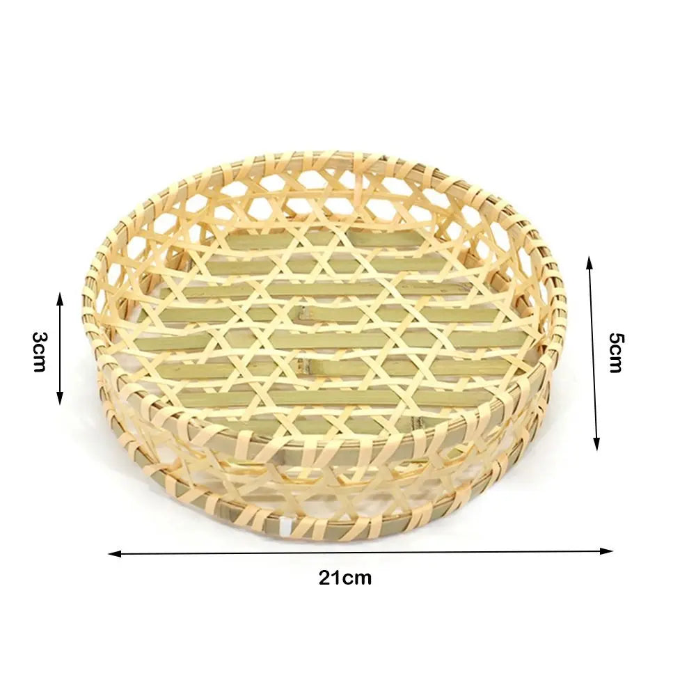 Miniature Woven Bamboo Basket – 1:12 & 1:6 Dollhouse Decor