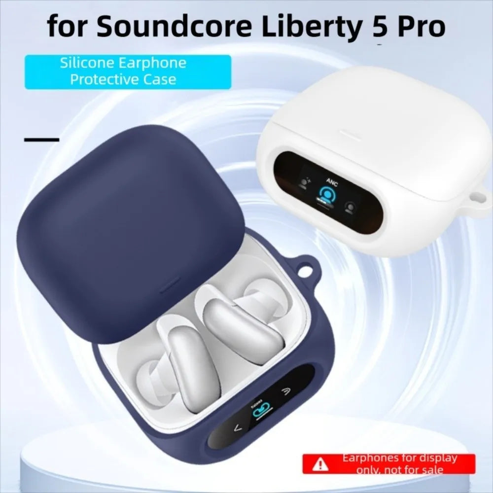 Silicone Case + Carabiner for Anker Soundcore Liberty 5 Pro Earbuds Case Cover Nixie