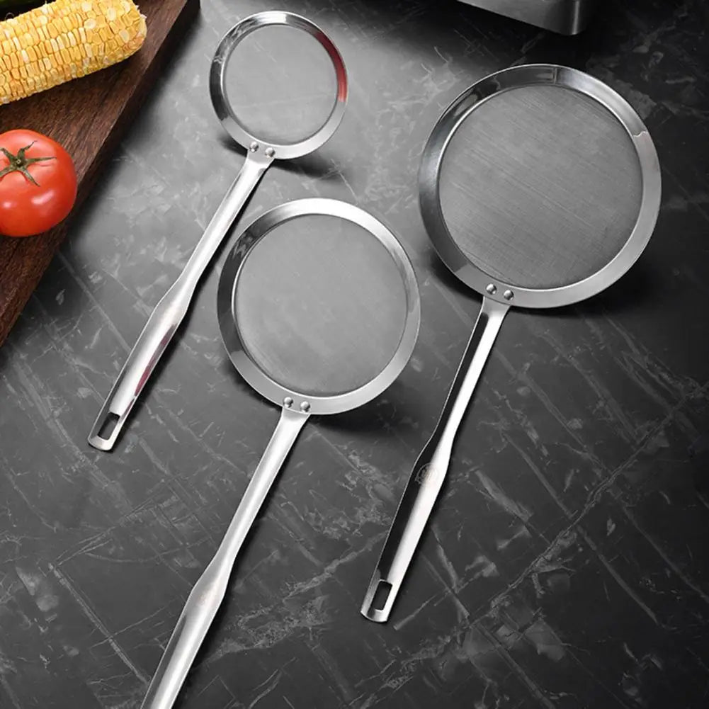 Stainless Steel Fine Mesh Skimmer – Long Handle Strainer Spoon Mesh Skimmer Strainer Nixie