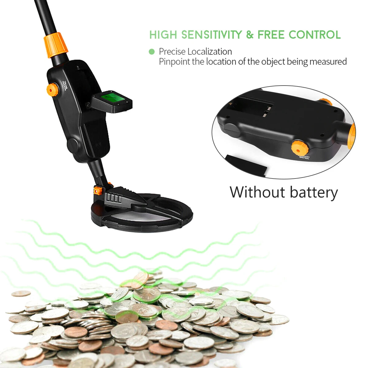 Kids Lightweight Metal Detector – LCD & Waterproof Search Coil Kids Metal Detector Nixie