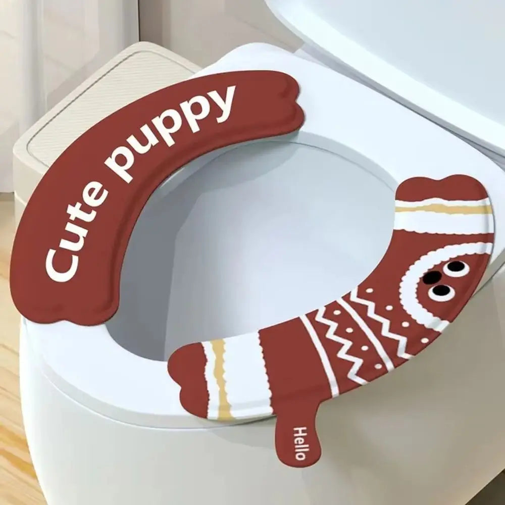 2Pcs Waterproof EVA Toilet Seat Covers with Cartoon Sticker Design Toilet Seat Cover Nixie