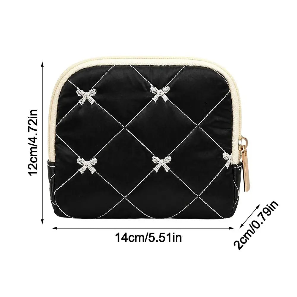 PU Leather Travel Jewelry Pouch – Bowknot Waterproof Zipper Case
