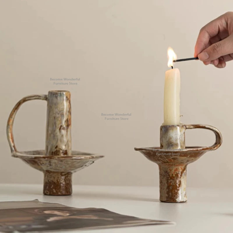 Retro Ceramic Tea Light Candle Holders – Home Décor