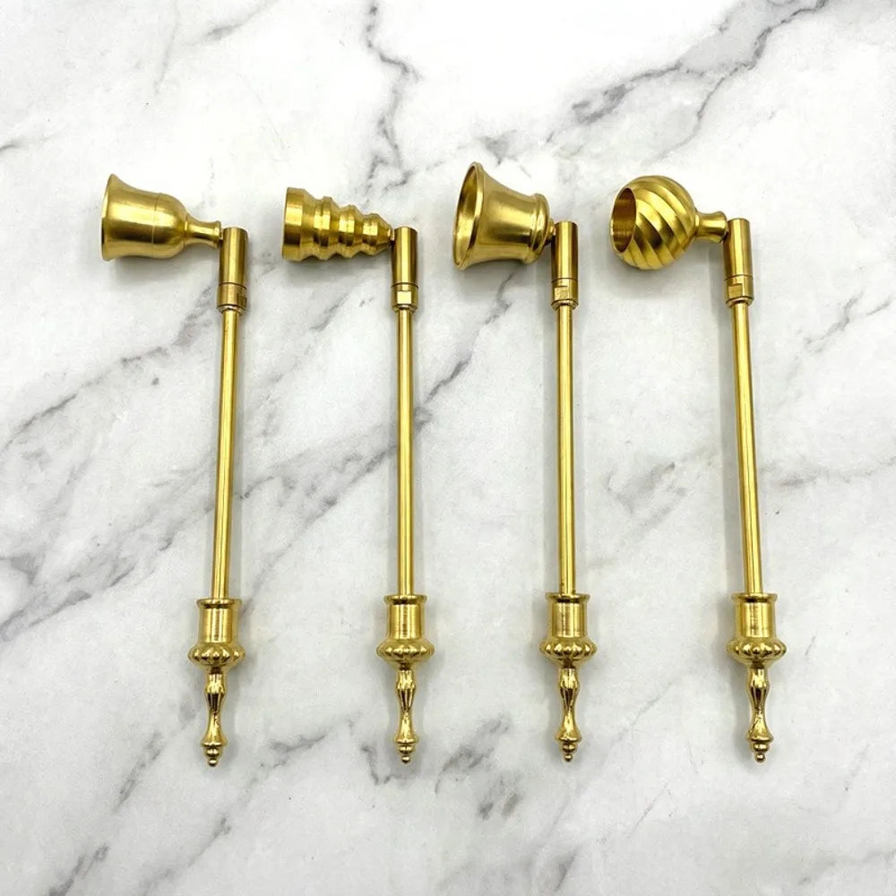 Bell-Shaped Metal Candle Snuffer Long Handle – Gold Home Décor Candle Snuffer Nixie