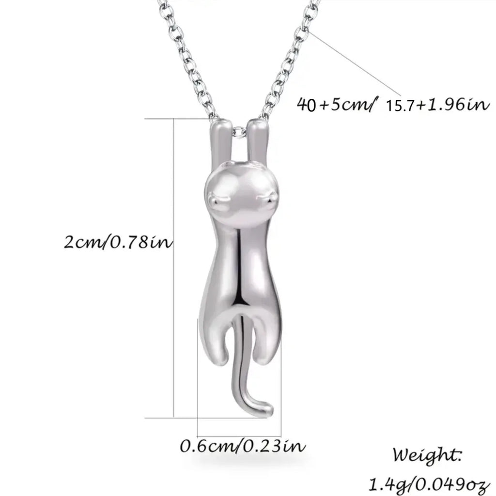 White Cat Charm Pendant Necklace – Trendy Zinc Alloy Jewelry Pendant Necklace Nixie