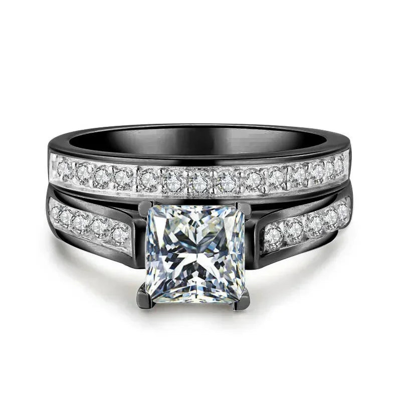 Women's Silver-Plated Bridal Ring Set | Sizes 6–10 Bridal Ring Set Nixie