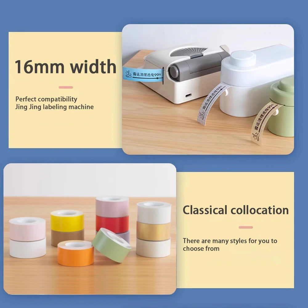 MakeID 16mm Thermal Label Tape – Waterproof Inkless DIY Sticker Thermal Label Tape Nixie