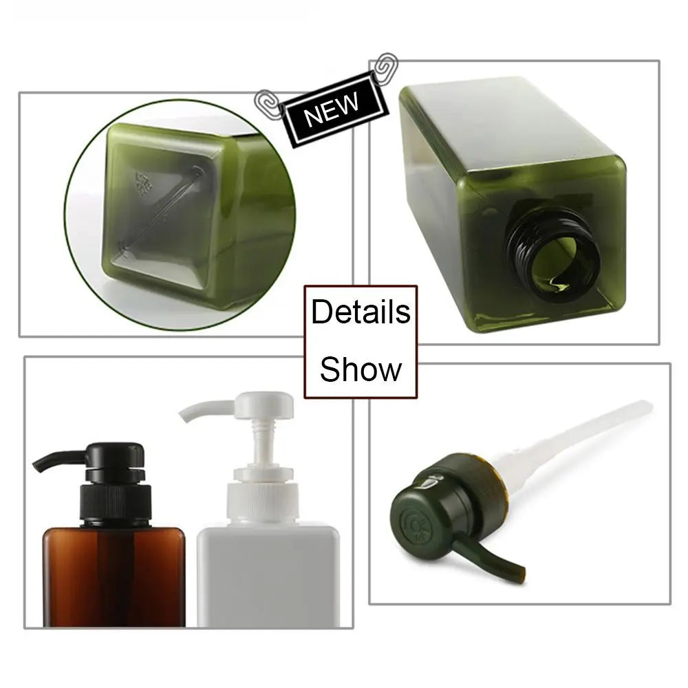 650ml Square Clear Pump Bottle – Soap, Shampoo & Lotion