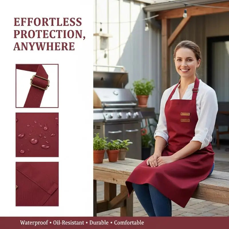 Durable Canvas Apron for Men & Women – Chef, Grill & Studio Work Apron Nixie