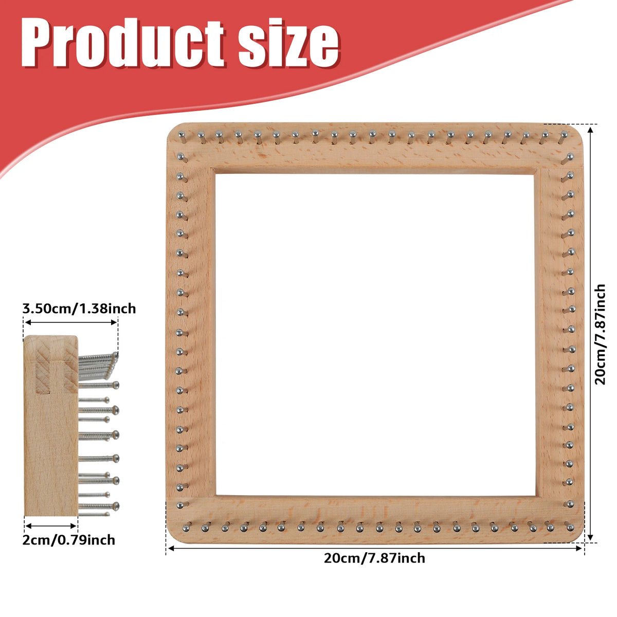 Square Beech Wood Knitting Loom Board – DIY Weaving Tool
