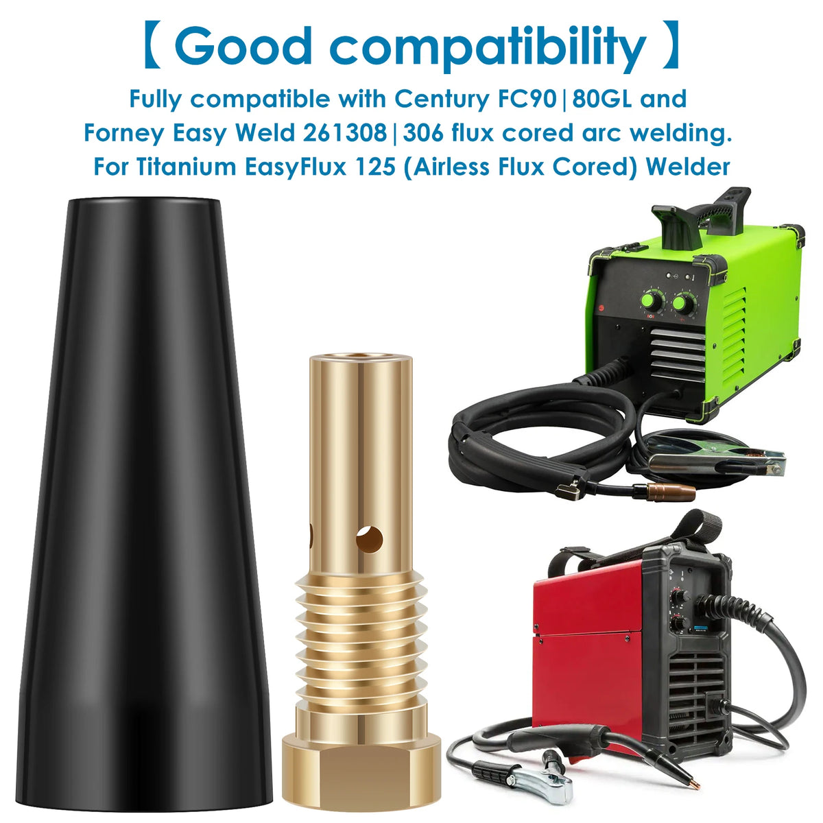 15Pcs Gasless MIG Welding Kit – Flux Core Nozzle Tips 0.8/0.9mm Welding Nozzle Kit Nixie