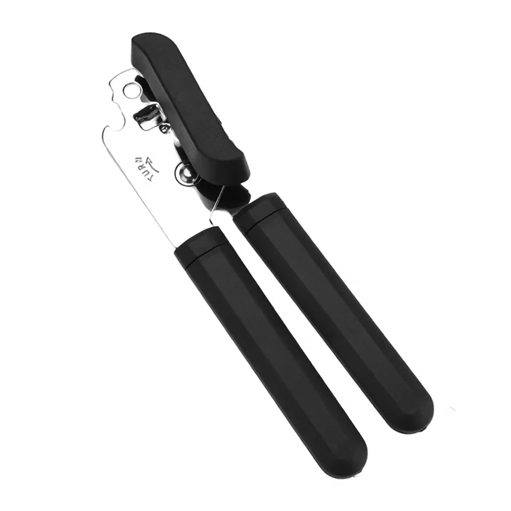 Heavy-Duty Manual Can & Bottle Opener – Non-Slip Stainless Manual Can Opener Nixie black