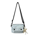 Women's Minimalist Square Crossbody Bag | Korean Retro Style Crossbody Shoulder Bag Nixie BB-1383Blue(No Charm