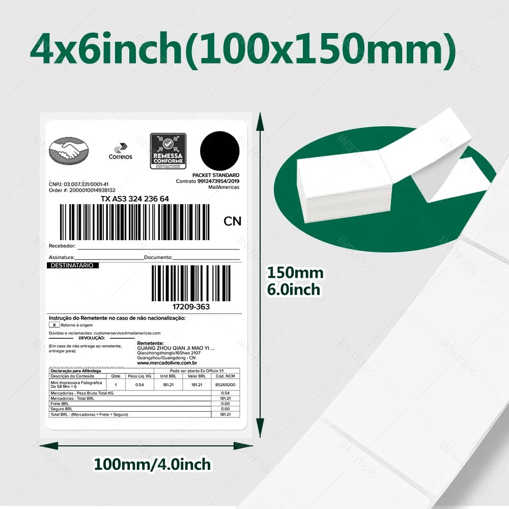 4x6 Thermal Shipping Labels 500 Sheets – Self-Adhesive Thermal Shipping Labels Nixie