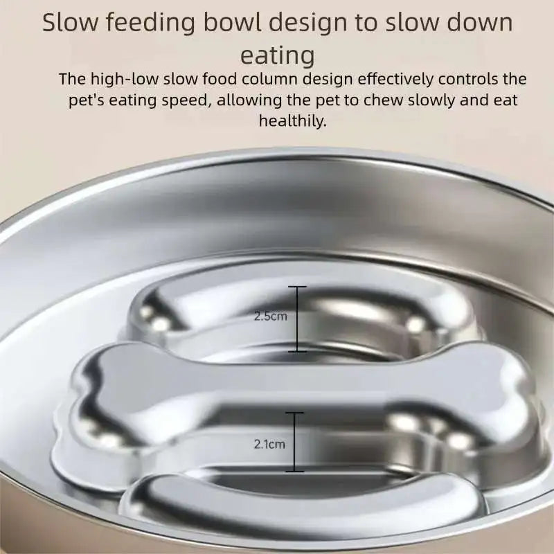 Nixie Stainless Steel Puzzle Slow Feeder Bowl for Dogs Dog Slow Feeder Bowl Nixie