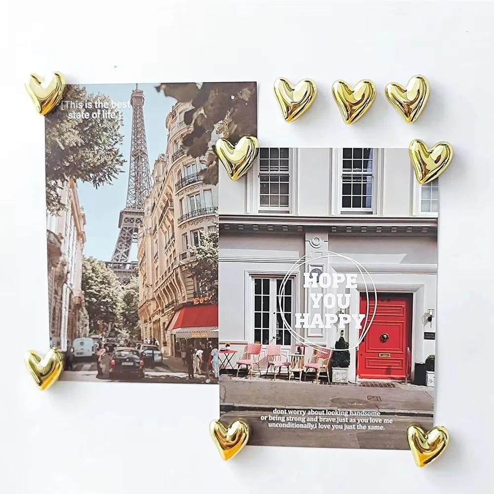 Heart-Shaped Fridge Magnets Retro Resin Décor Set of 10 Decorative Fridge Magnets Nixie