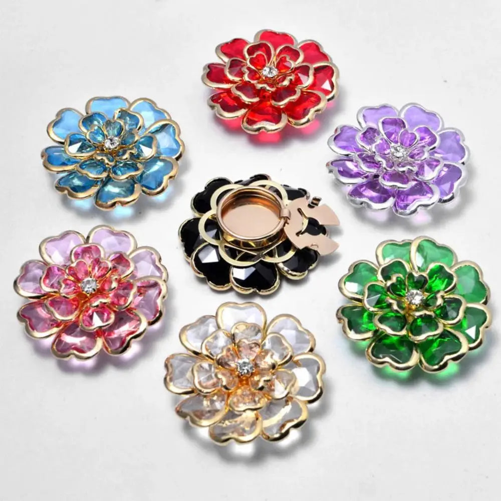 Rhinestone Floral Cufflink Brooch – Clip-On Shirt Button Cover Brooch Cufflink Nixie