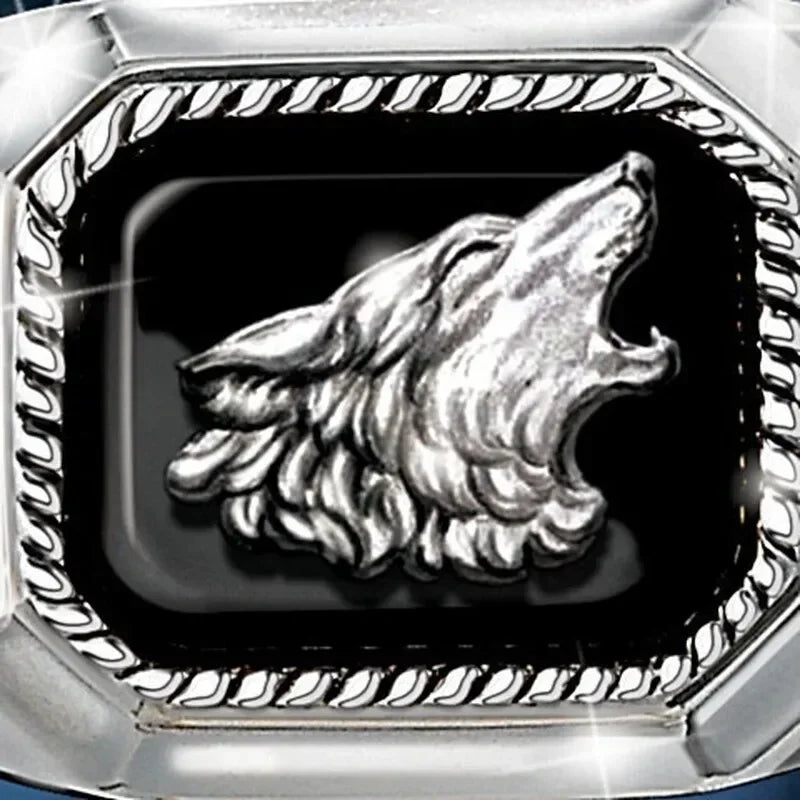 Men's Silver Wolf Ring – Punk Fashion Jewelry Sizes 6–13 Fashion Ring Nixie