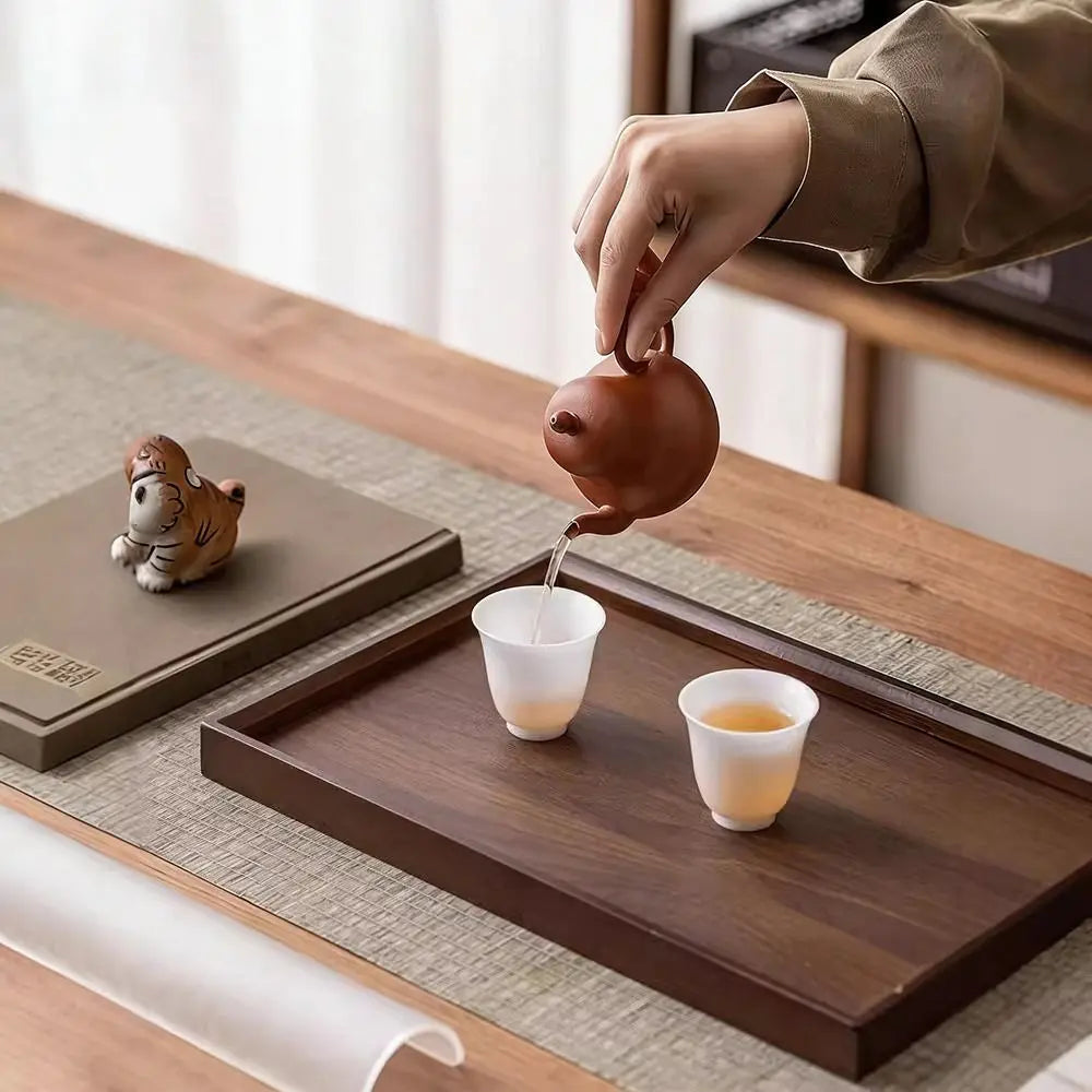 Natural Bamboo Serving Tray | Retro Rectangular Wood Tray
