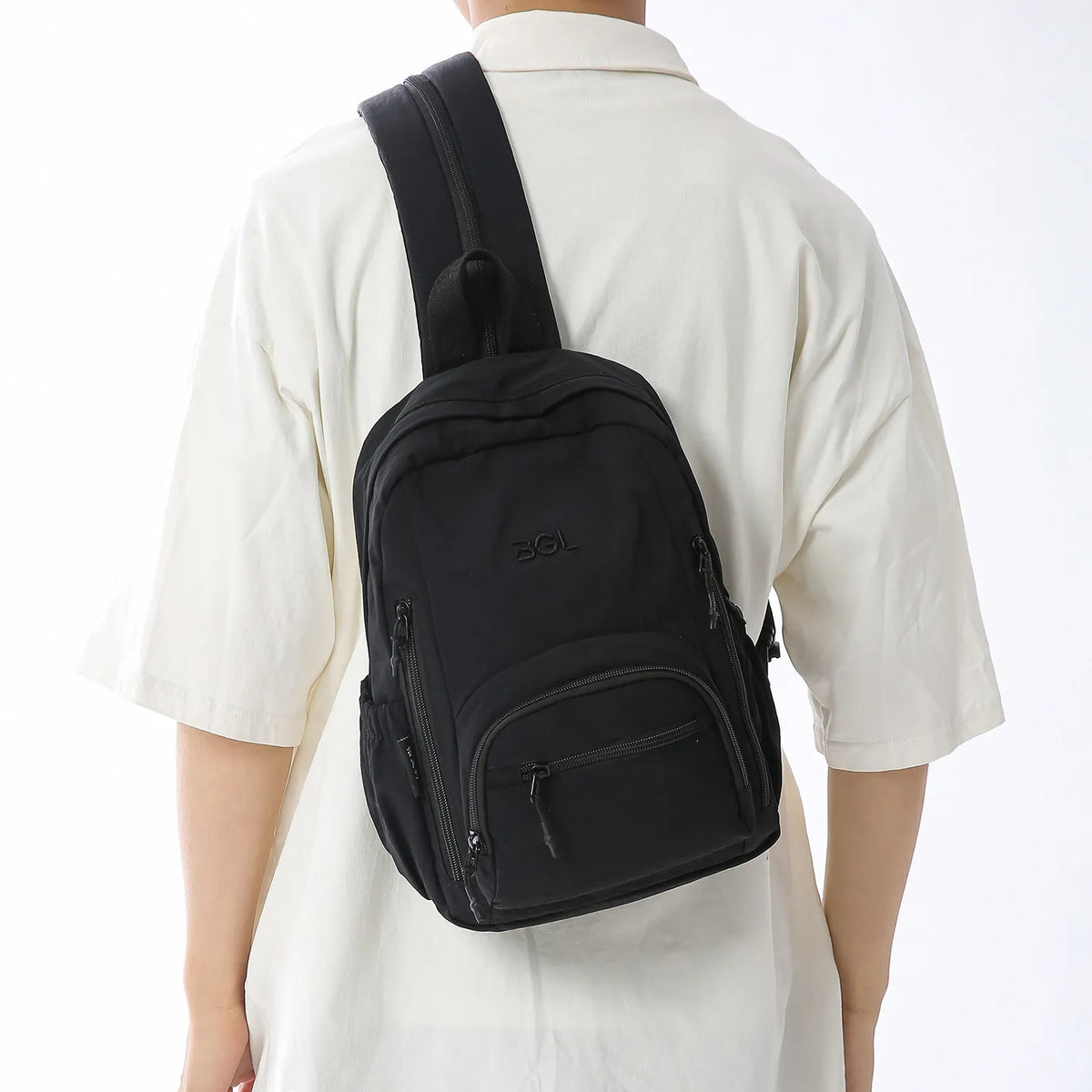 Japanese-Style Nylon Backpack & Crossbody Bag for Women | Nixie Women's Backpack Nixie Black