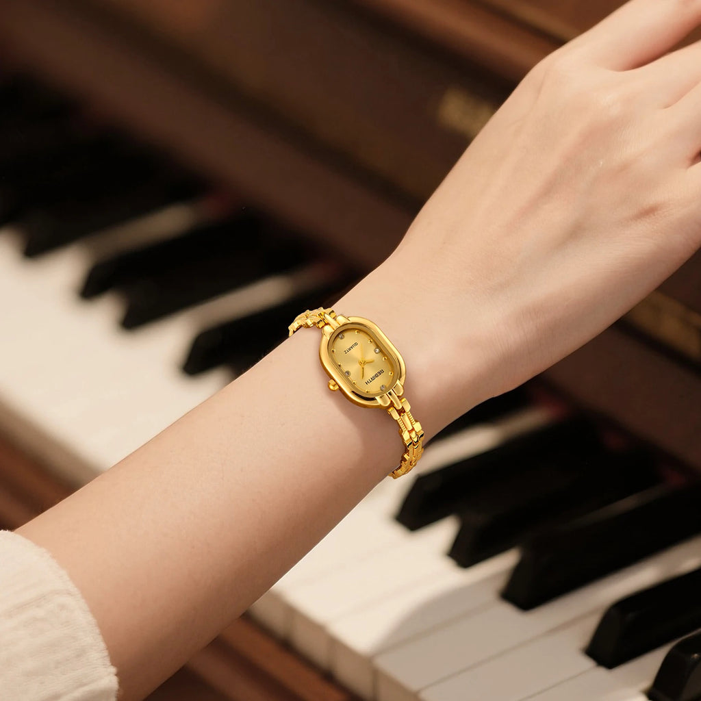 REBIRTH Ladies Elegant Luxury Quartz Bracelet Watch Ladies Bracelet Watch Nixie