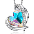 925 Silver Plated Heart Pendant Necklace with Crystals for Women Pendant Necklace Nixie AB