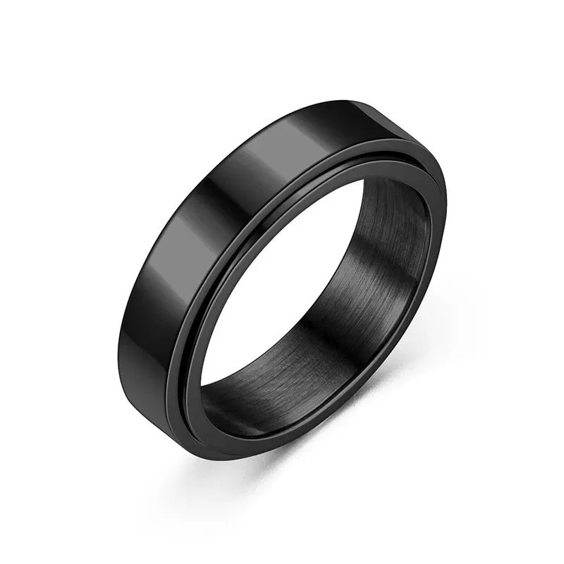 6mm Stainless Steel Spinner Ring for Men & Women | Sizes 6-10 Spinner Ring Nixie
