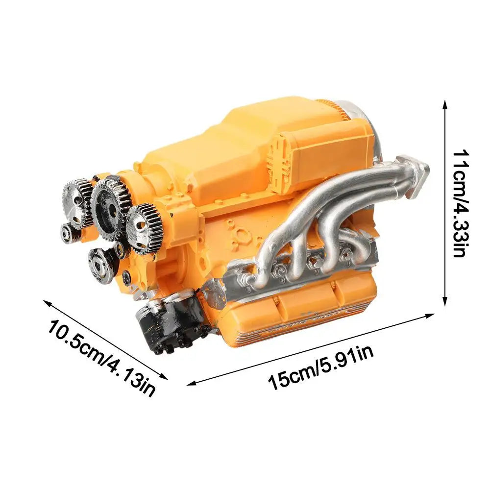 Resin V8 Car Engine Model – DIY Simulation Kit for Adults Engine Display Model Nixie