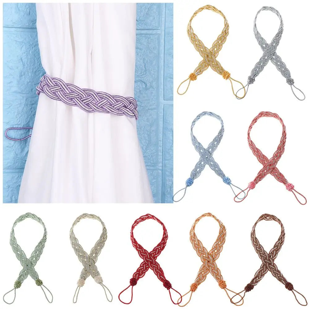 Braided Satin Curtain Tie Backs – Modern Rope Holdbacks 1 Pair Curtain Tie Backs Nixie