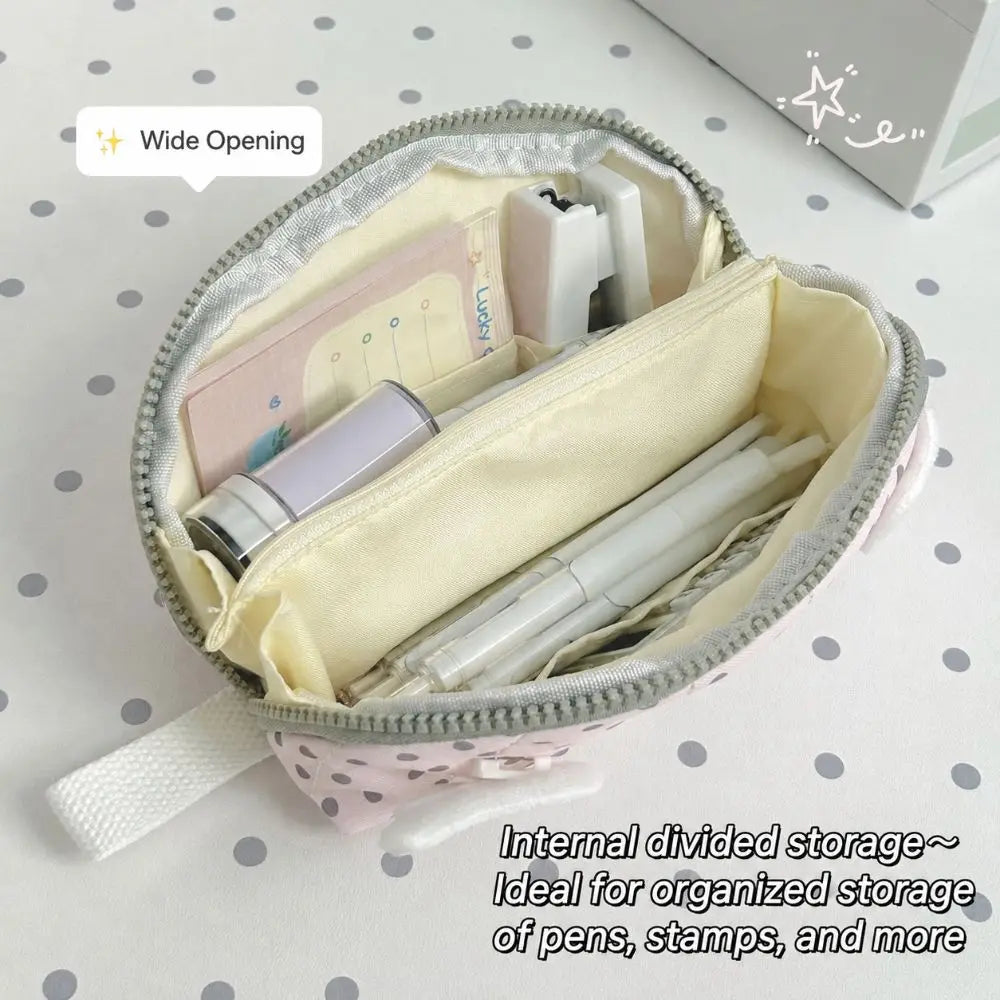 Polka Dot Shell Pencil Case Large Capacity Multi-Layer Pen Bag Pencil Case Nixie