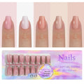 150pcs Press-On Toenails French Square Pink Fake Toe Nails Set Press-On Toenails Nixie 02-150PCS