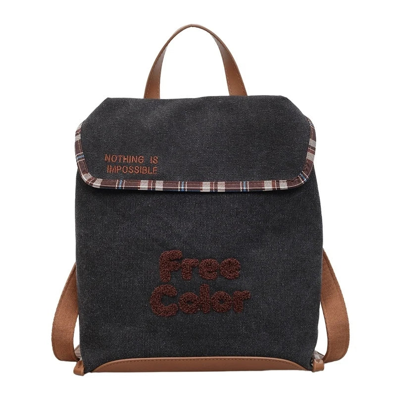 Korean Cartoon Canvas Backpack – Lightweight Student School Bag Canvas Backpack Nixie
