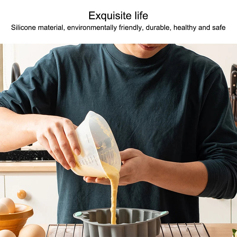 Round Silicone Cake Mold 3D Spiral Nonstick Baking Pan Silicone Cake Mold Nixie