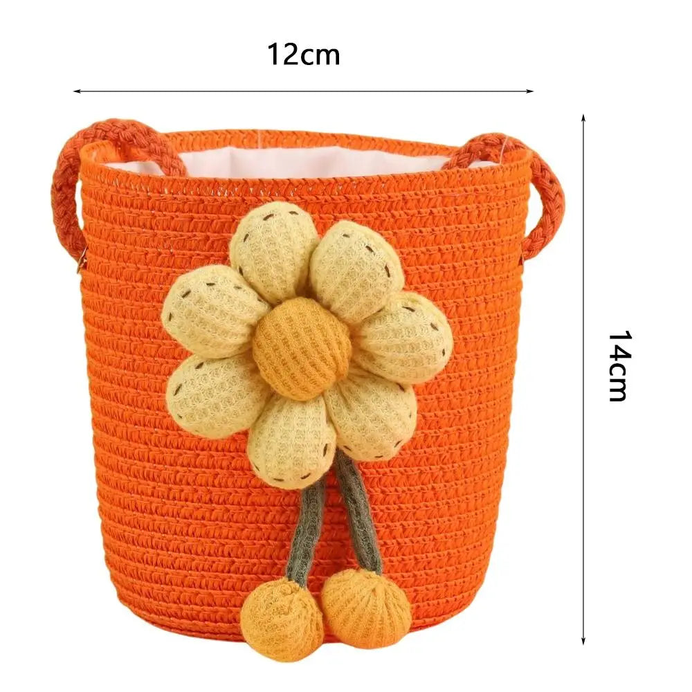 Floral Straw Bucket Bag – Women's Woven Crossbody Bag Woven Crossbody Bag Nixie