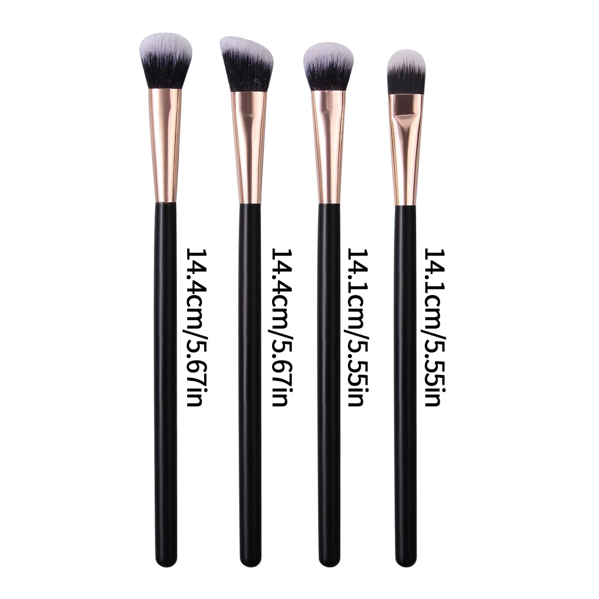 4-Piece Eyeshadow Brush Set | Black Gold Wood Handle Makeup Eyeshadow Brush Set Nixie