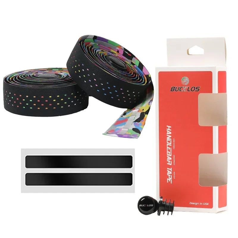 BUCKLOS Bike Handlebar Tape – Breathable PU+EVA Bar Wrap Bicycle Handlebar Tape Nixie MULTICOLOR