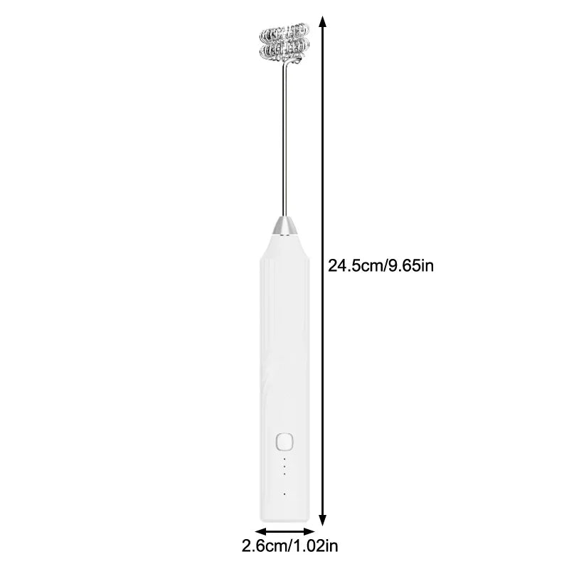 Electric Milk Frother Handheld USB Rechargeable Coffee Whisk
