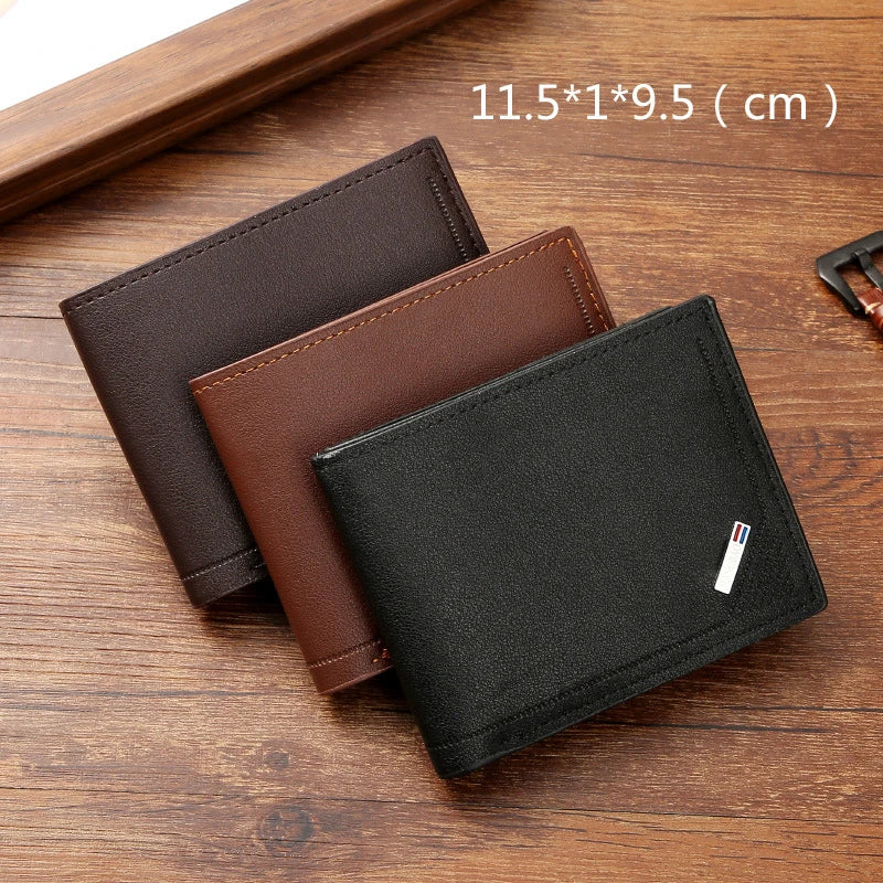 Men's Slim Frosted PU Leather Wallet – Multi-Slot Card Holder Men's Leather Wallet Nixie