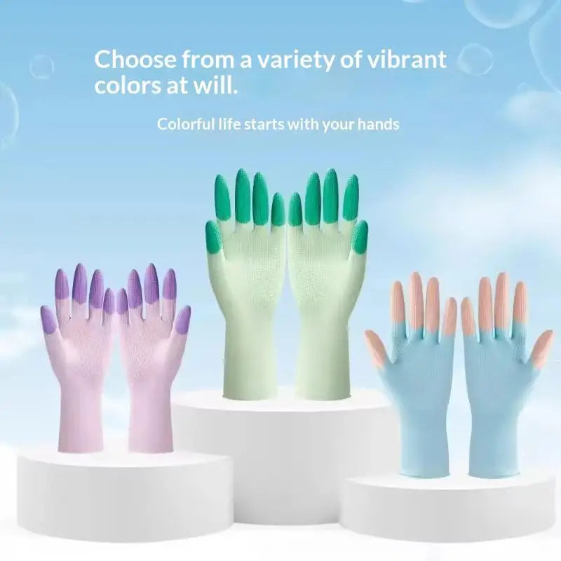 Silicone Dishwashing Gloves – Anti-Slip, Long & Reusable Dishwashing Gloves Nixie