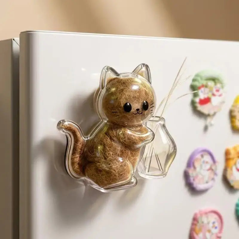 Transparent Cat Fur Storage Box Magnetic Fridge Organizer Pet Keepsake Storage Nixie