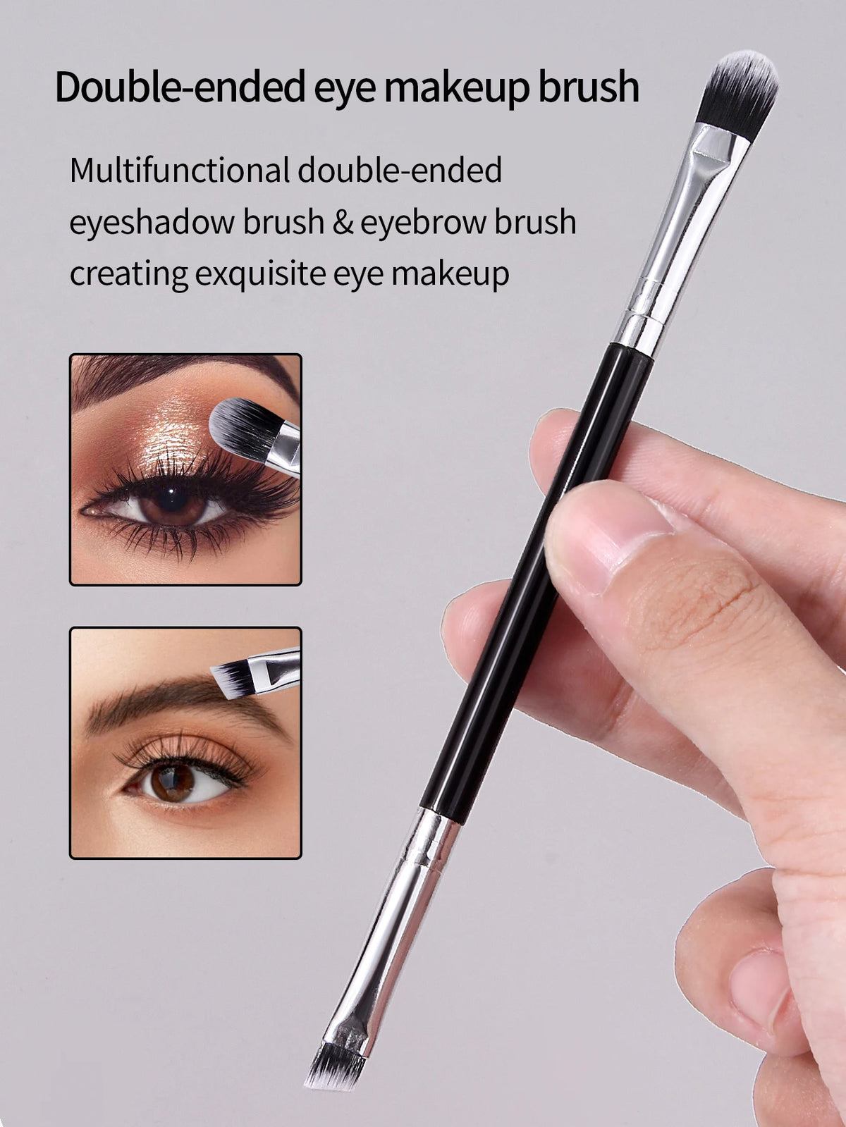 3-Piece Dual-Ended Makeup Brush Set – Eye & Concealer Kit Makeup Brush Set Nixie