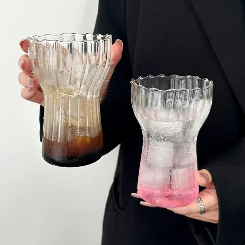 Retro Nordic Wide-Mouth Heat-Resistant Glass Cup | Coffee & Juice Glass Drinkware Cup Nixie