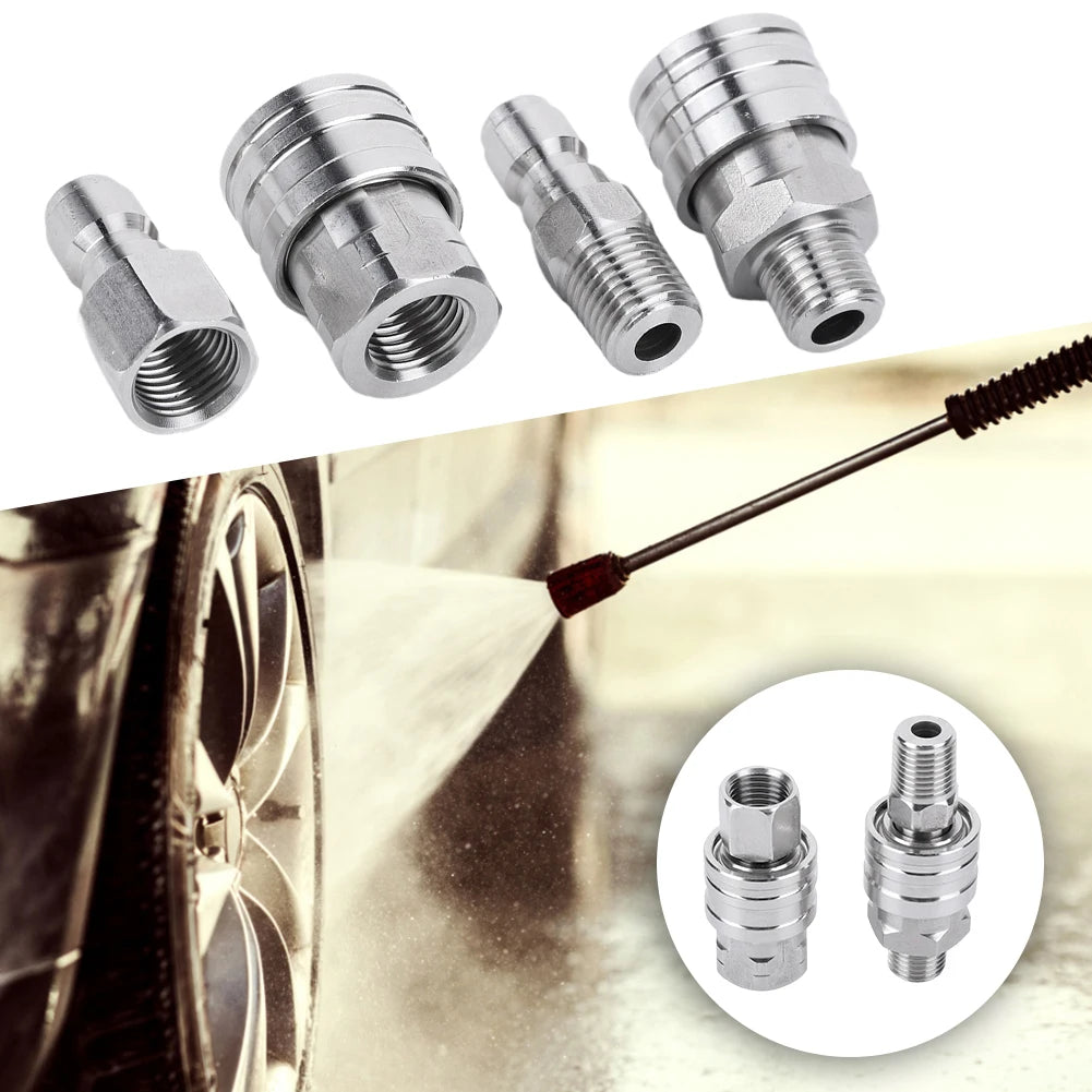 4Pcs 1/4" NPT Quick Connect Pressure Washer Adapter Set Pressure Washer Fittings Nixie
