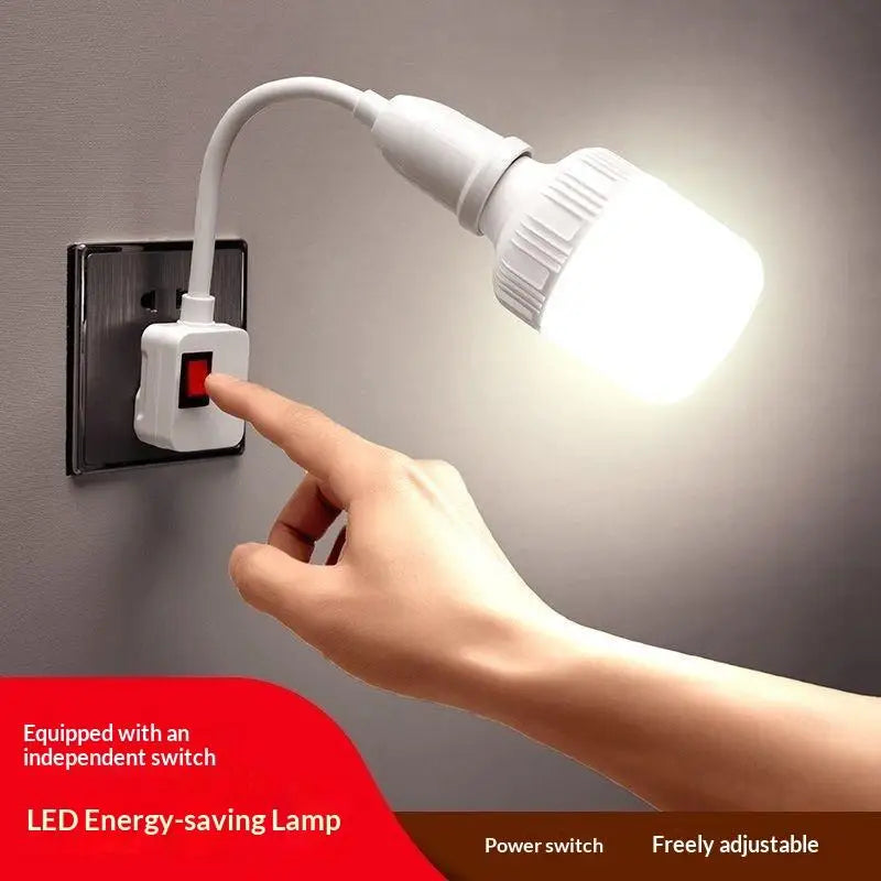 Flexible Gooseneck E27 Lamp Holder with Switch & EU Plug