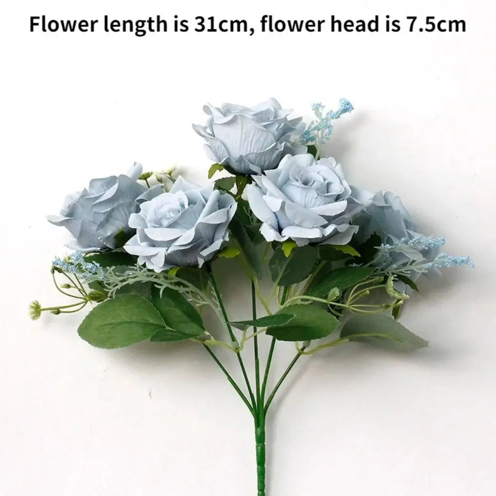 5-Head Silk Artificial Hydrangea Flowers – Wedding & Home Décor