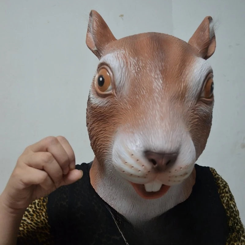 Cute Squirrel Full Head Latex Mask – Halloween Cosplay Animal Halloween Costume Mask Nixie