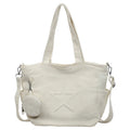 Korean Minimalist Canvas Tote Bag – Shoulder & Crossbody Handbag Canvas Tote Bag Nixie BB-1479WHITE