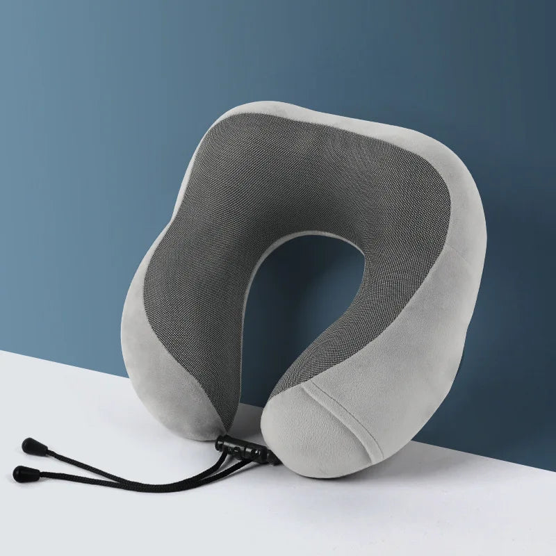 U-Shaped Memory Foam Travel Neck Pillow – Car & Airplane